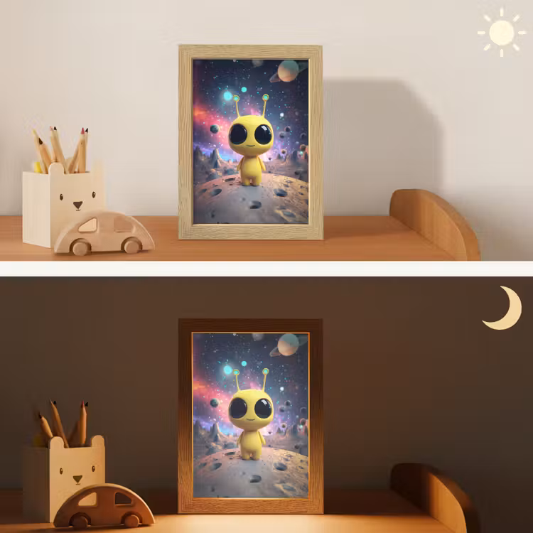 Nachtlampje - Gele Alien Ruimte Planeten — 5