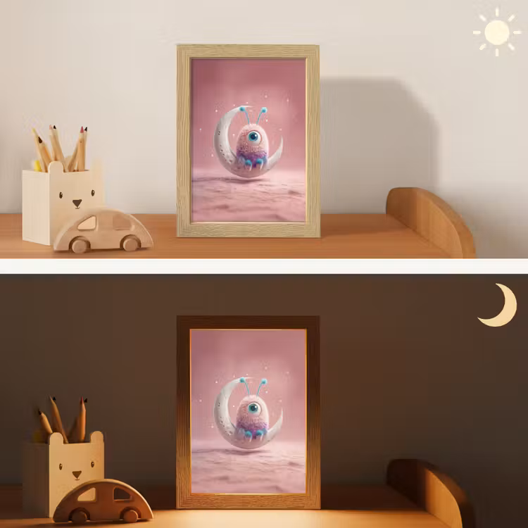 Nachtlampje - Roze Monster op Maan — 5