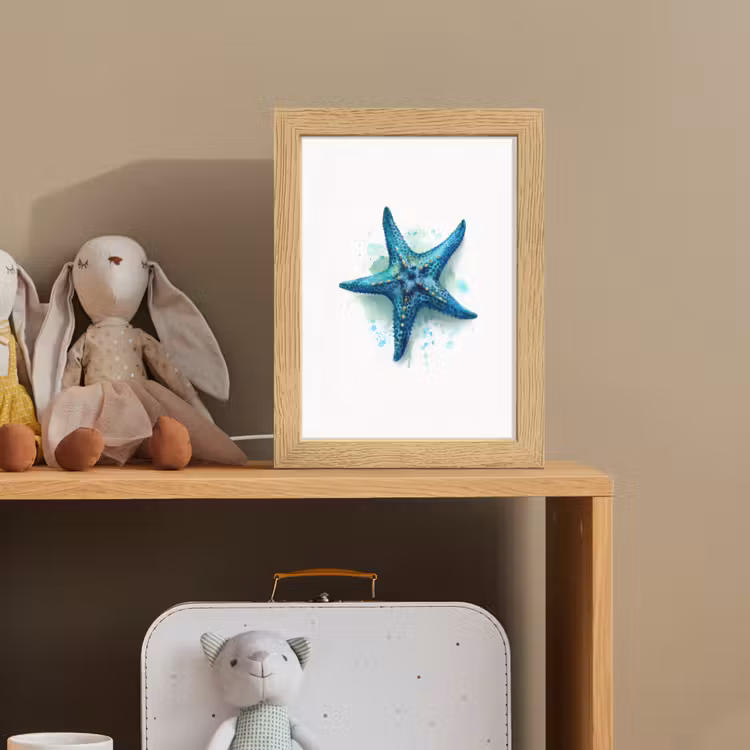Nachtlampje - Zeester - Blauw - Spetters — 3