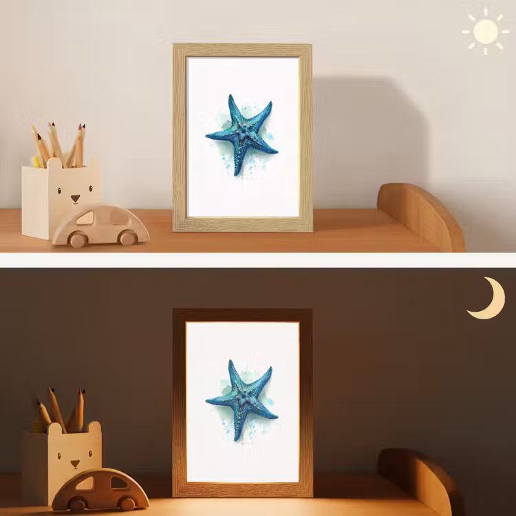 Nachtlampje - Zeester - Blauw - Spetters — 5