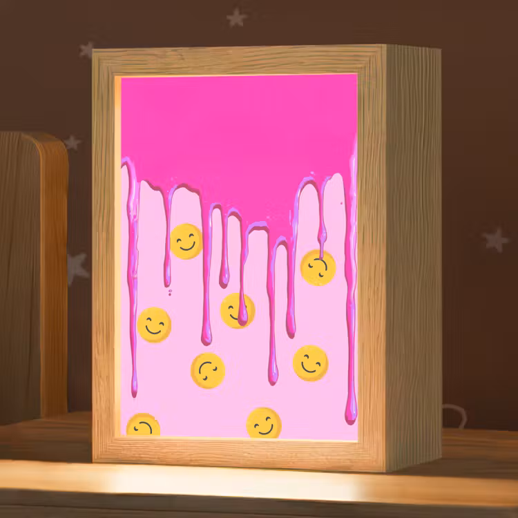 Nachtlampje - Smiley - Roze - Glazuur — 1