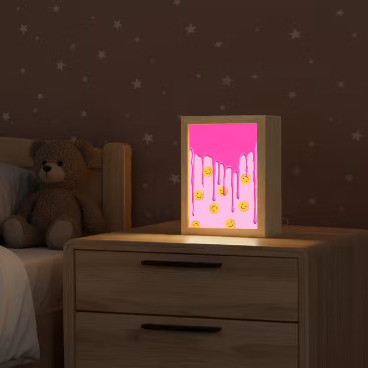 Nachtlampje - Smiley - Roze - Glazuur — 2