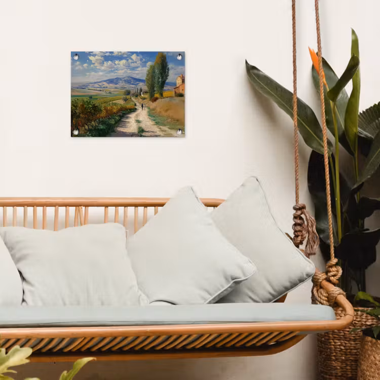 Tuinposter - Mensen - Wandelen - Zandpad - Velden — 5