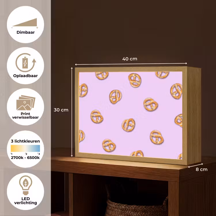 Lightbox - Wandlamp - Pretzels - Eten - Paars — 10