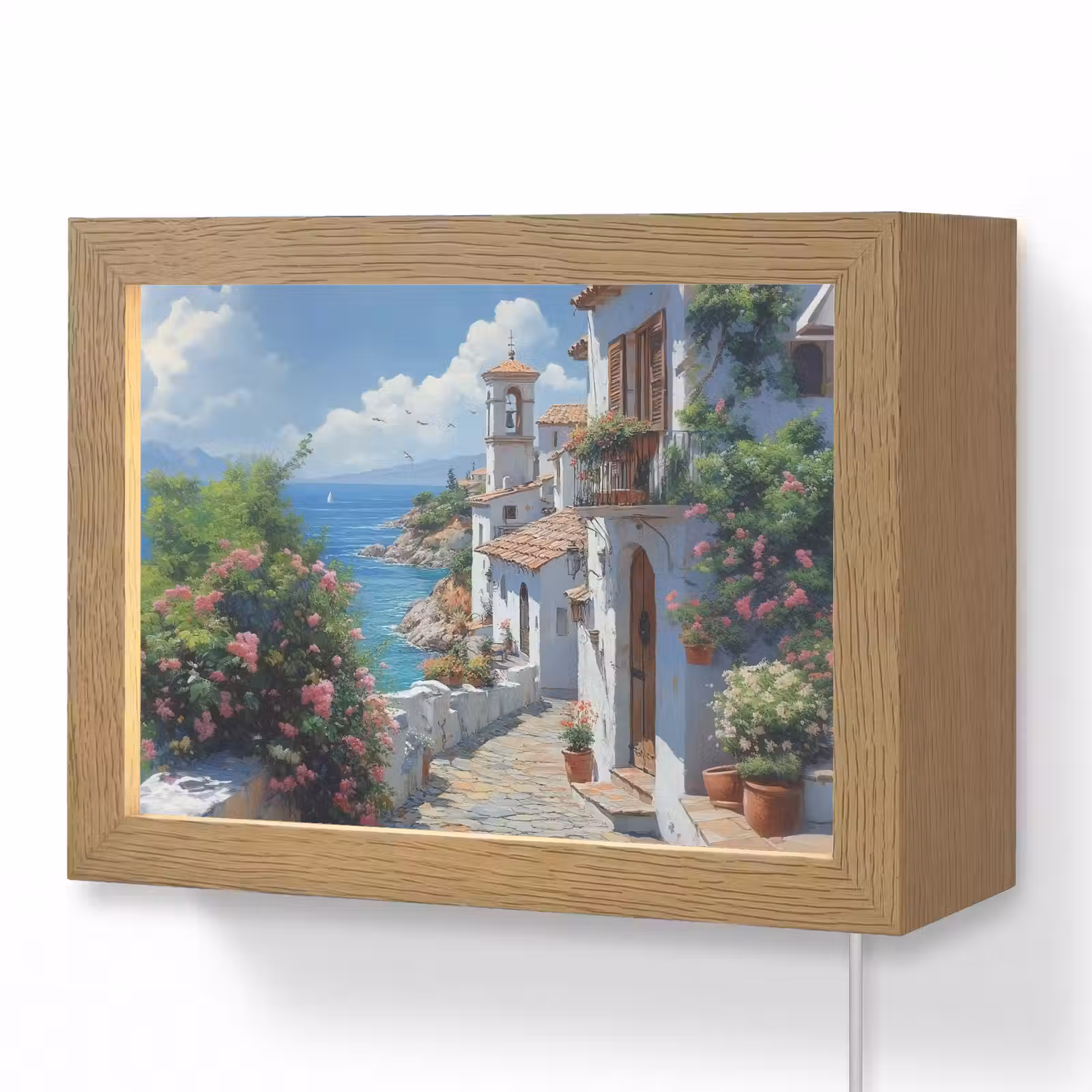 Lightbox - Wandlamp - Huizen - Zee - Bomen - Bloemen — 1
