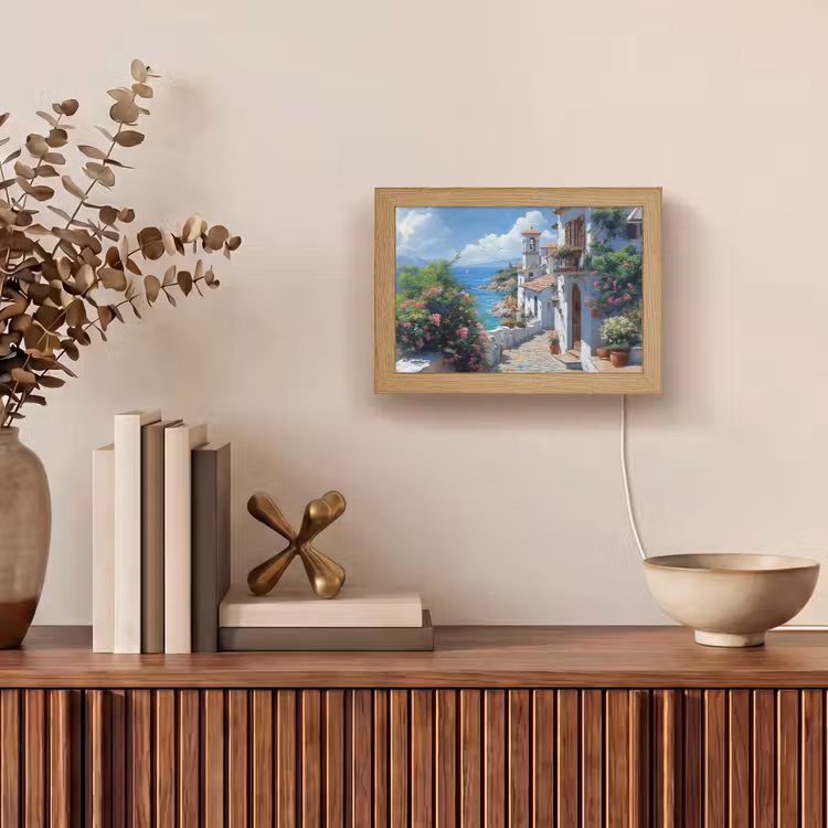 Lightbox - Wandlamp - Huizen - Zee - Bomen - Bloemen — 4