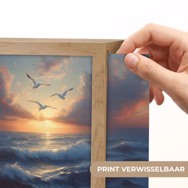 Lightbox - Wandlamp - Meeuwen - Zonsondergang - Zee - Wolken — 6