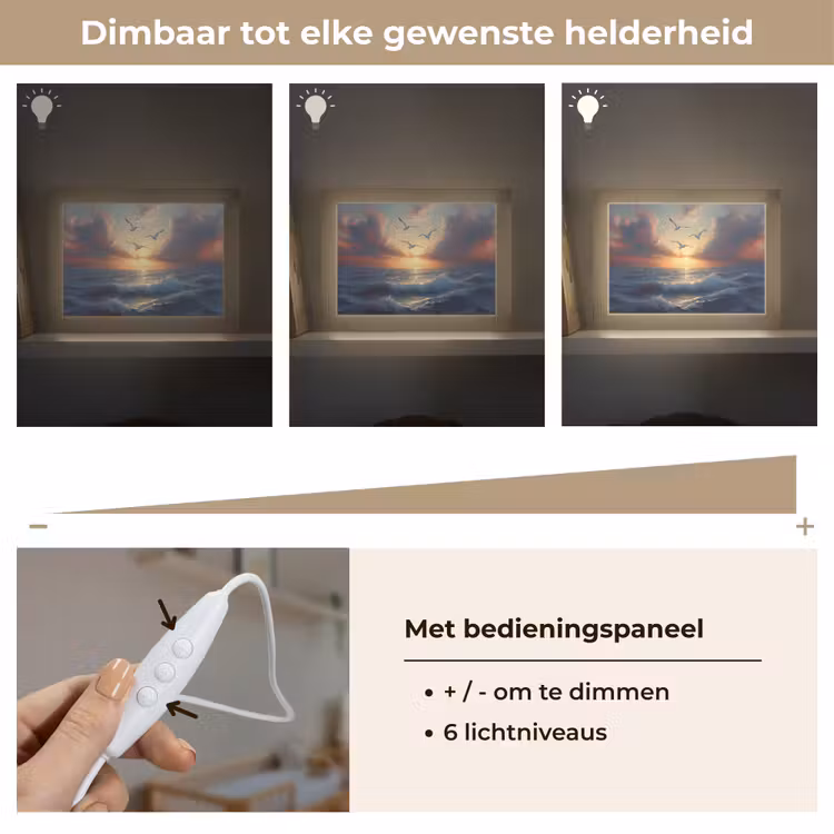 Lightbox - Wandlamp - Meeuwen - Zonsondergang - Zee - Wolken — 8