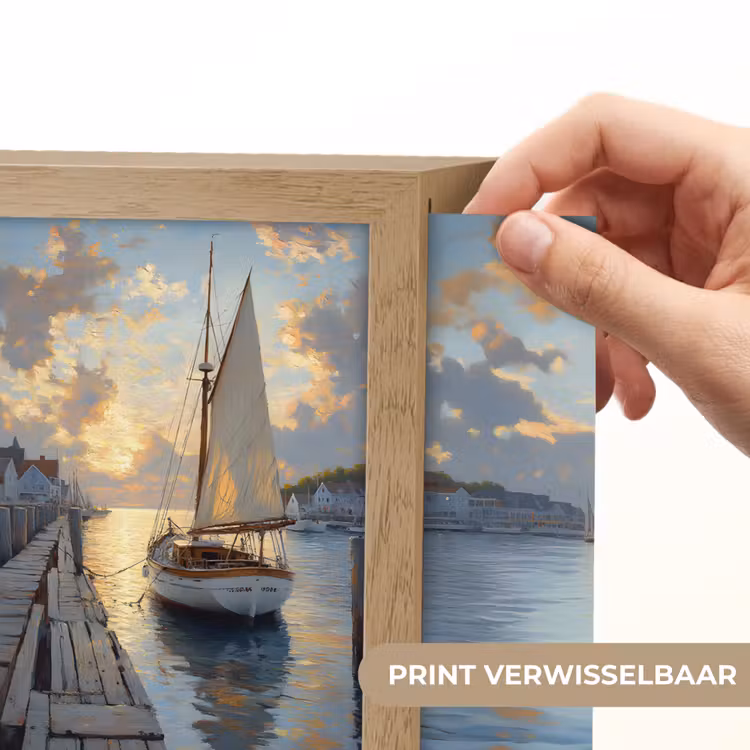 Lightbox - Wandlamp - Zeilboot - Zon - Pier - Hout — 6