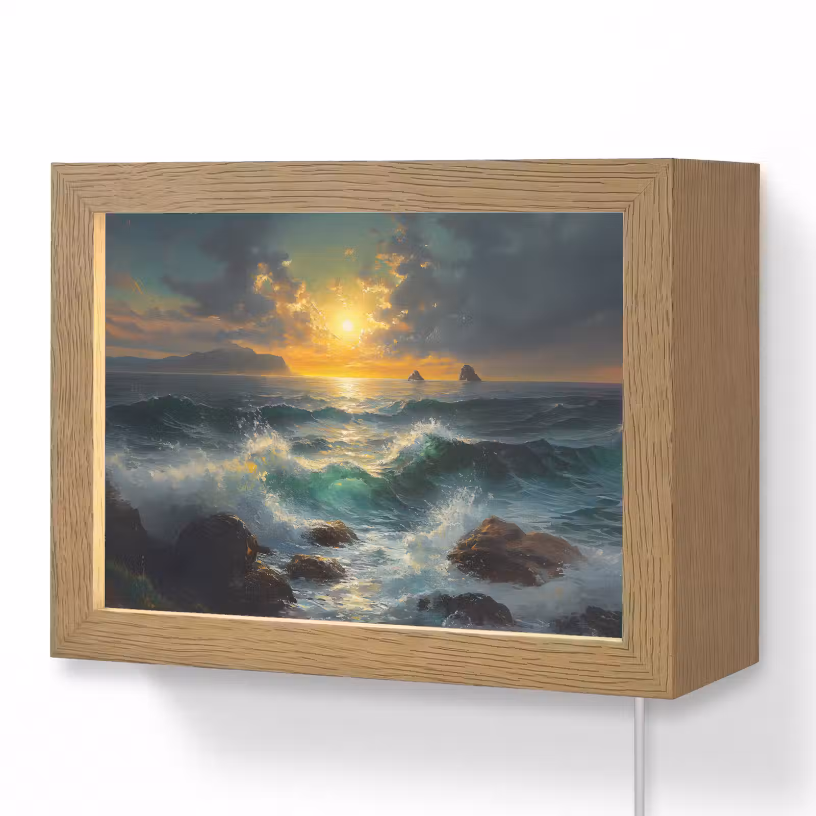 Lightbox - Wandlamp - Zee - Zon - Golven - Rotsen — 1
