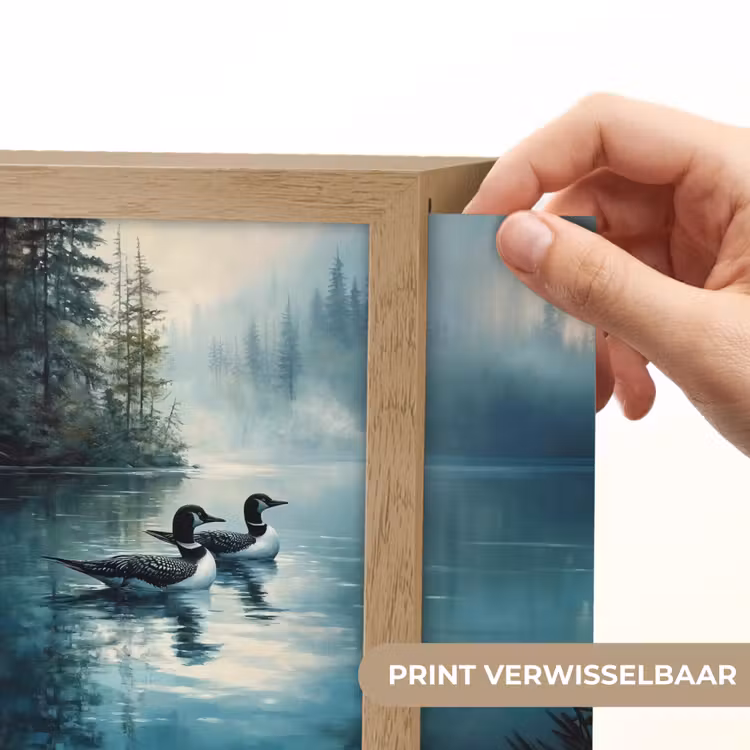Lightbox - Wandlamp - Bos - Water - Eenden - Mistig — 6
