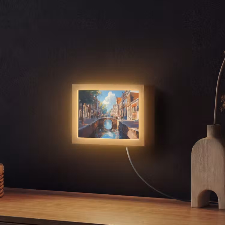 Lightbox - Wandlamp - Stad - Gracht - Zon - Fietsen — 2