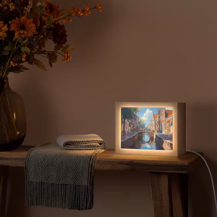 Lightbox - Wandlamp - Stad - Gracht - Zon - Fietsen — 5