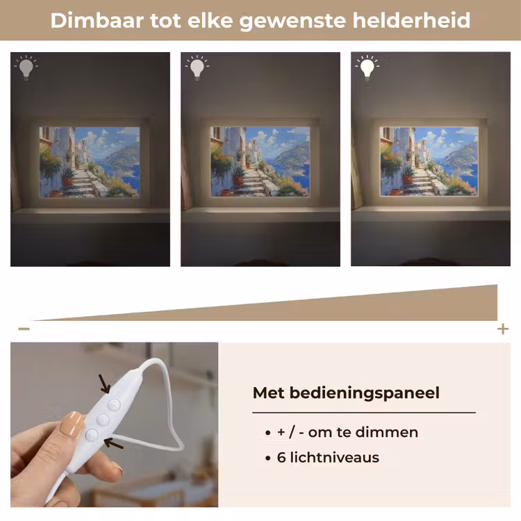 Lightbox - Wandlamp - Trap - Huizen - Berglandschap - Zee — 8