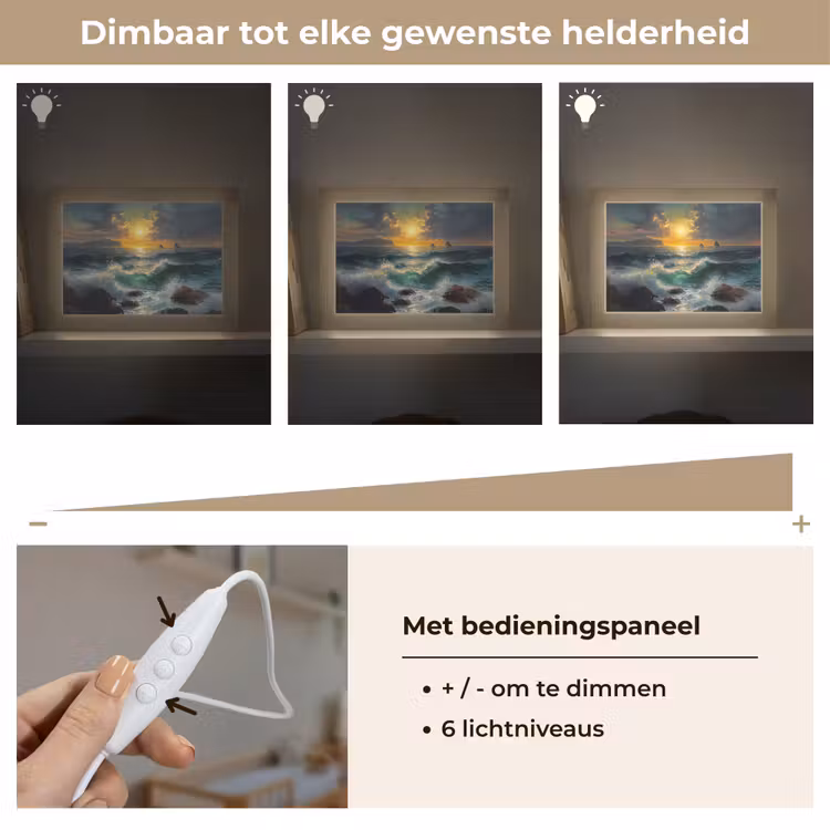 Lightbox - Wandlamp - Zee - Zon - Golven - Rotsen — 8