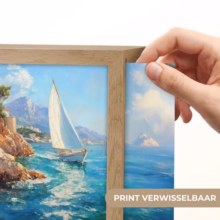 Lightbox - Wandlamp - Zeilboot - Rotsen - Kust - Huizen — 6