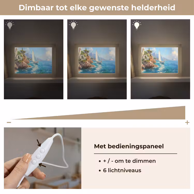Lightbox - Wandlamp - Zeilboot - Rotsen - Kust - Huizen — 8