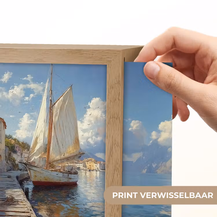 Lightbox - Wandlamp - Zeilschip - Huizen - Kade - Zee — 6