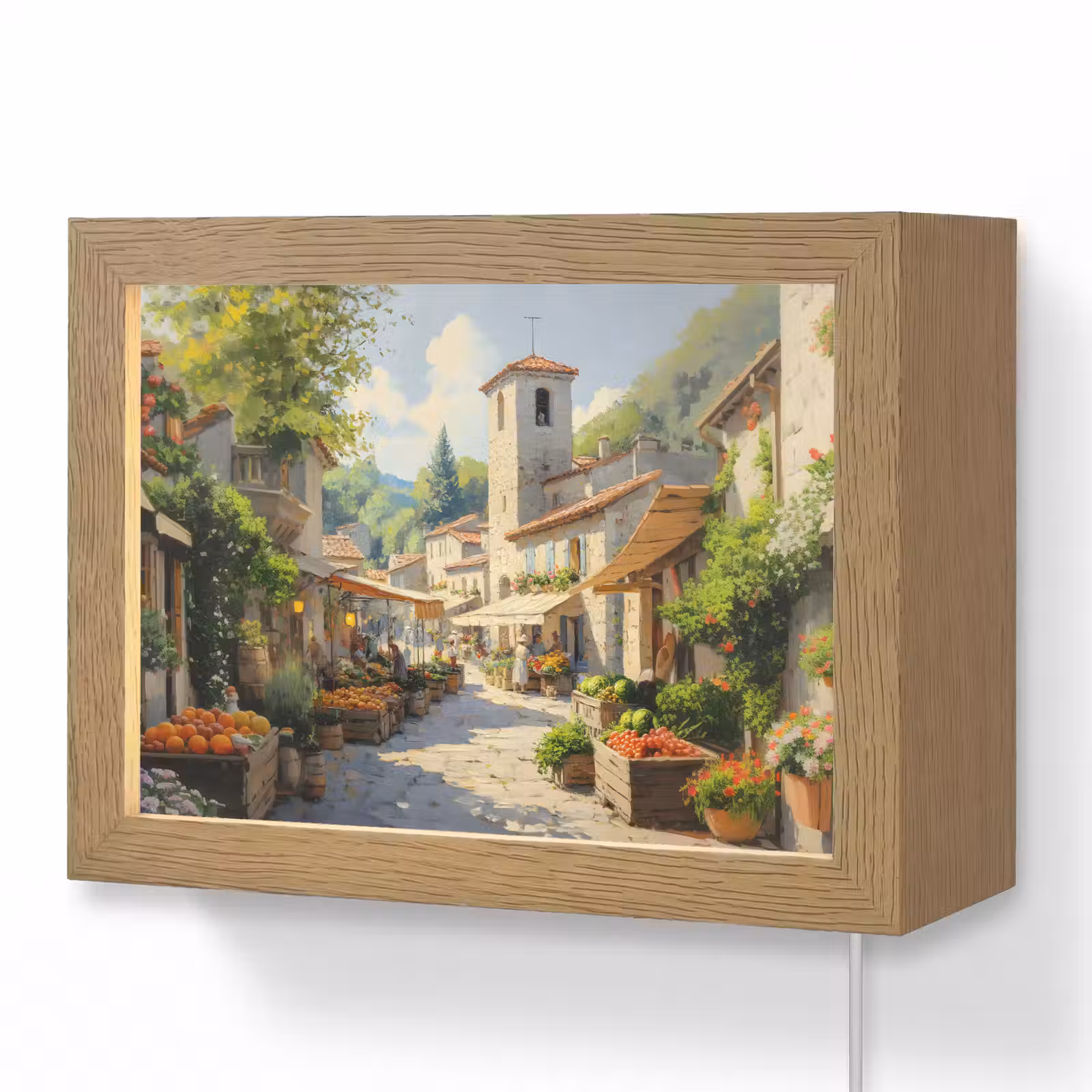 Lightbox - Wandlamp - Dorp - Zon - Kraampjes - Huizen — 1