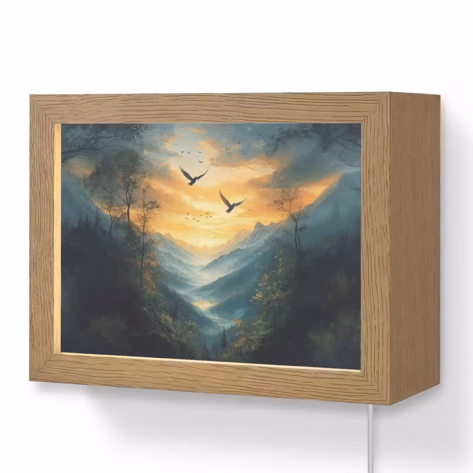 Lightbox - Wandlamp - Vogels - Zon - Bomen - Groen — 1
