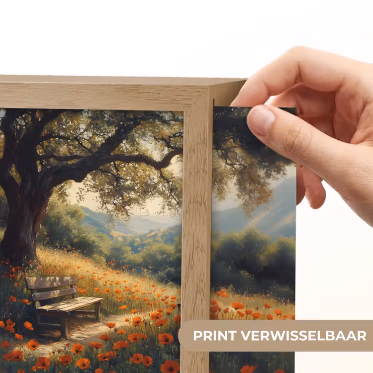 Lightbox - Wandlamp - Bankje - Boom - Klaprozen - Heuvels — 6