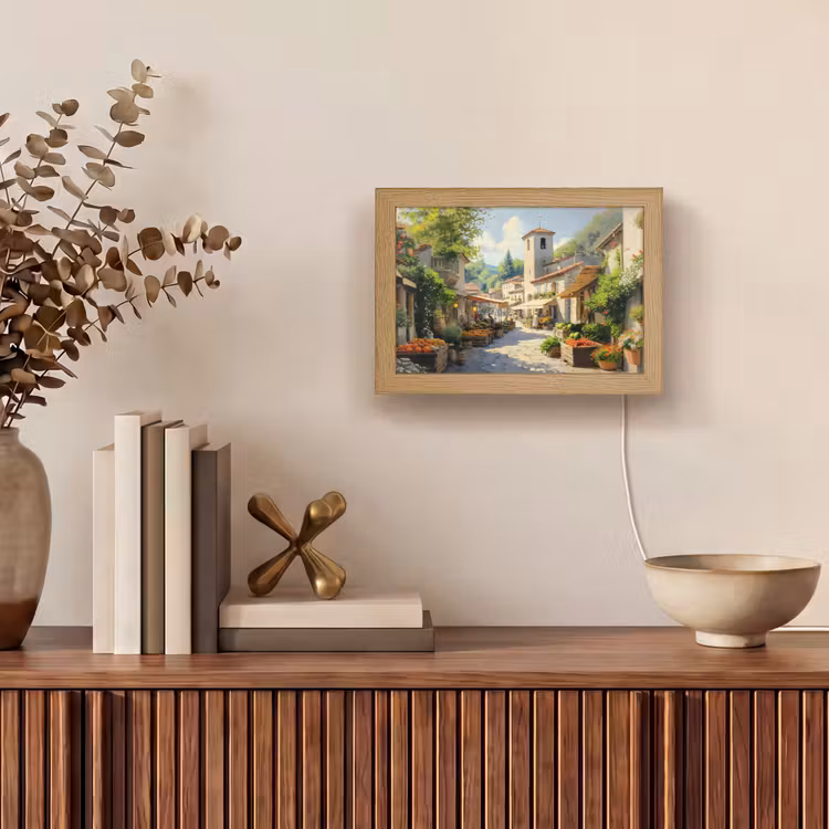 Lightbox - Wandlamp - Dorp - Zon - Kraampjes - Huizen — 4