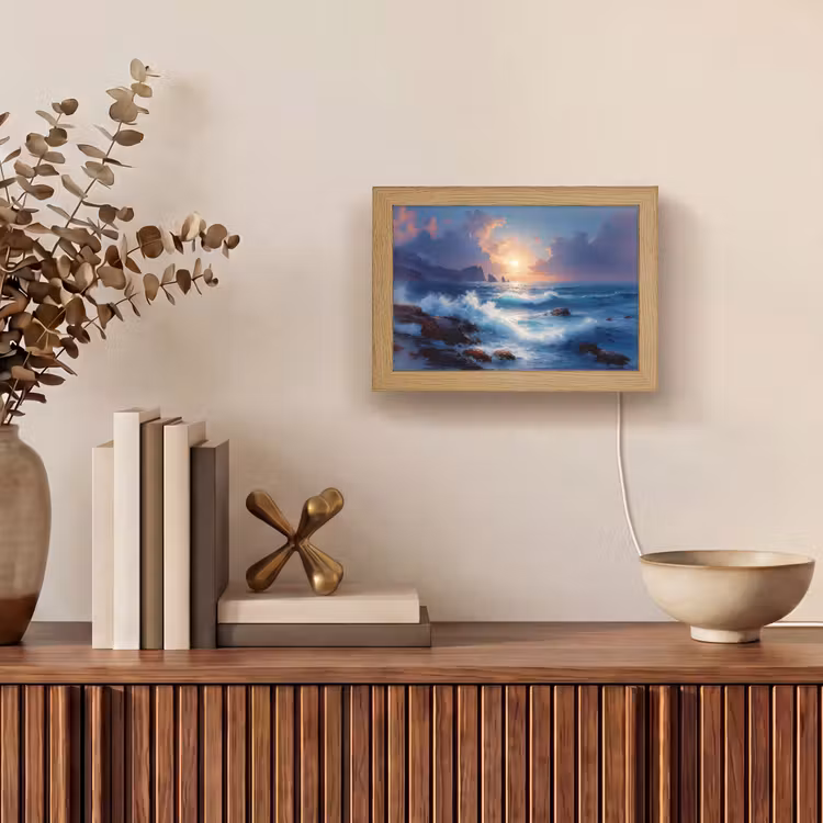 Lightbox - Wandlamp - Golven - Zee - Kleurrijk - Rotsen — 4