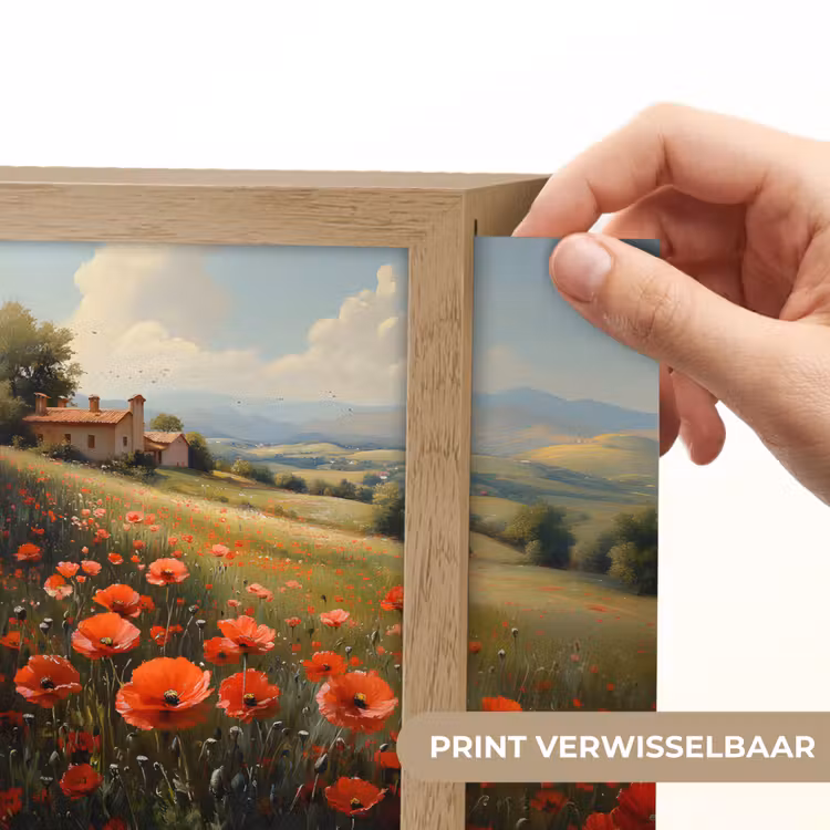 Lightbox - Wandlamp - Klaprozen - Rood - Heuvels - Landschap — 6