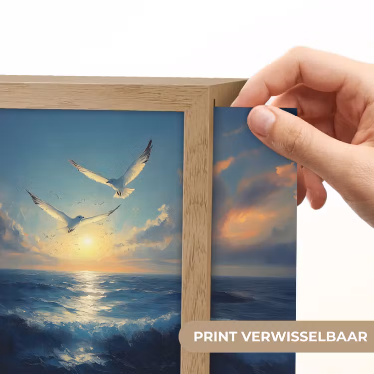Lightbox - Wandlamp - Meeuwen - Zee - Wolken -Blauw — 6
