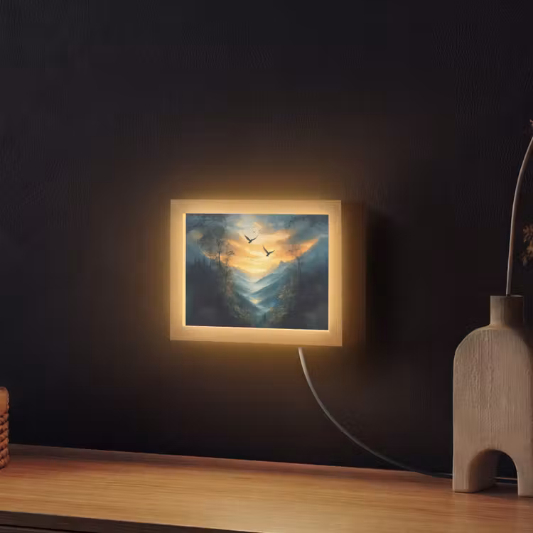 Lightbox - Wandlamp - Vogels - Zon - Bomen - Groen — 2