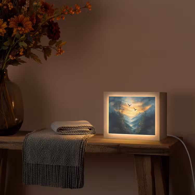 Lightbox - Wandlamp - Vogels - Zon - Bomen - Groen — 5