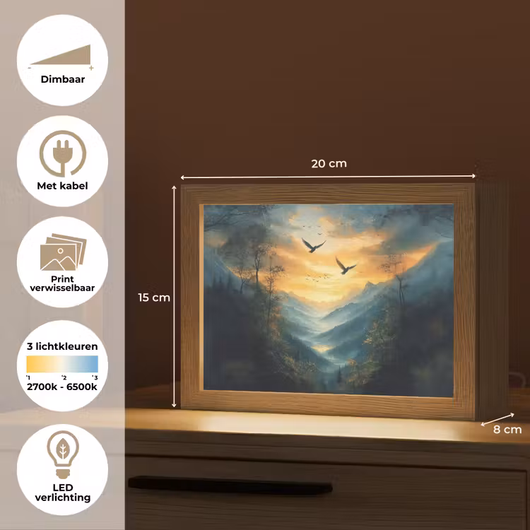 Lightbox - Wandlamp - Vogels - Zon - Bomen - Groen — 9