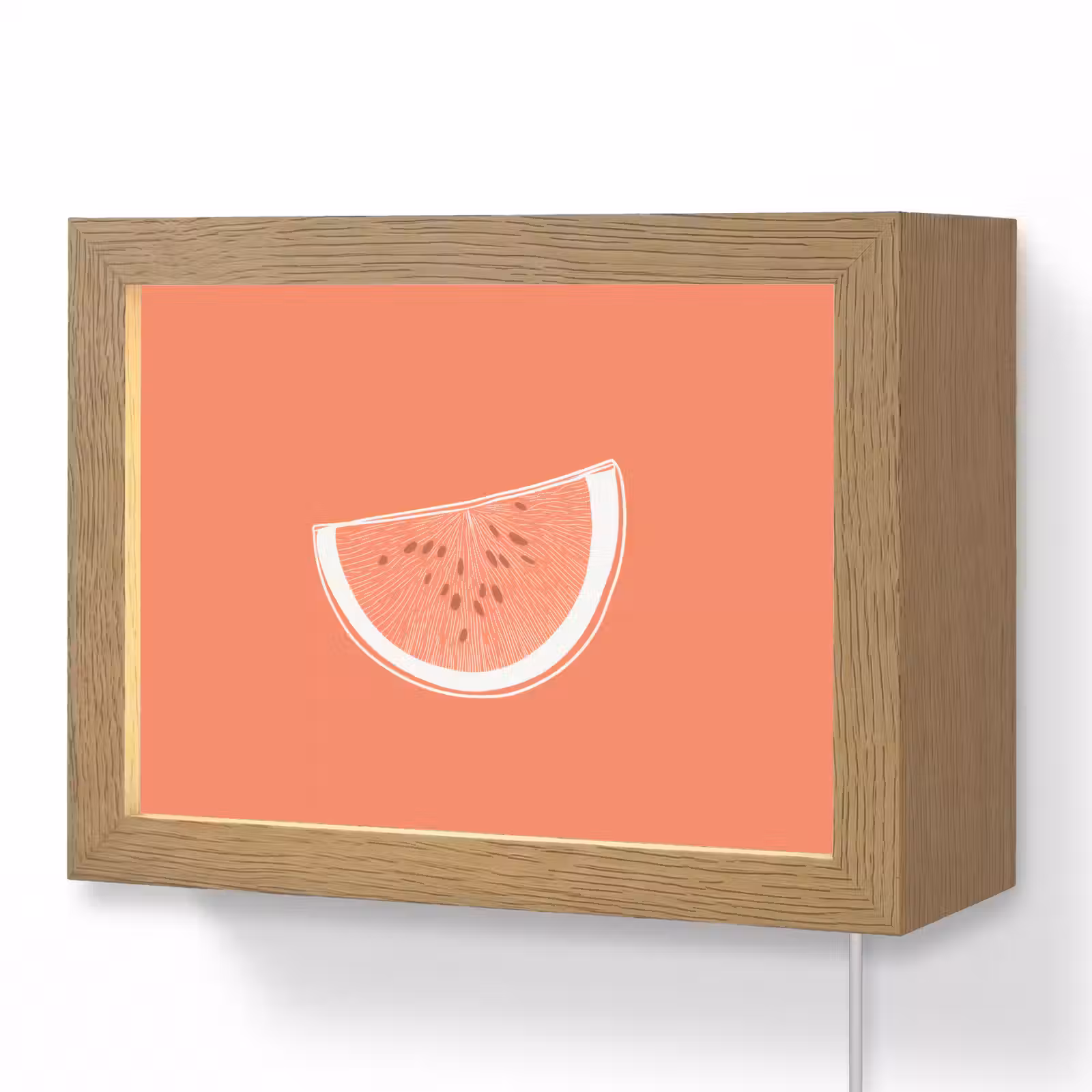 Lightbox - Wandlamp - Watermeloen - Lijnen - Koraalrood — 1