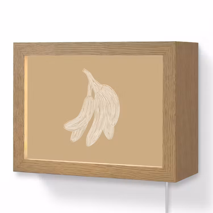 Lightbox - Wandlamp - Bananen - Beige - Lijntekening - Minimalistisch — 1