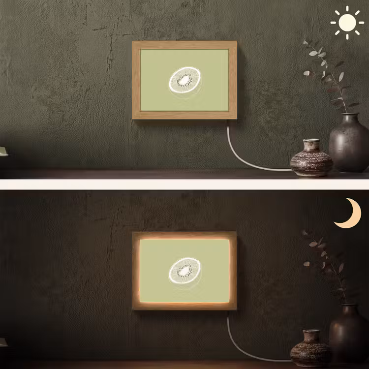 Lightbox - Wandlamp - Kiwi - Lijntekening - Minimalistisch - Groen — 3