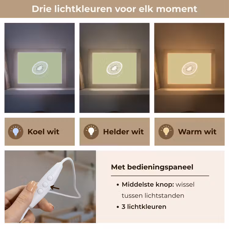 Lightbox - Wandlamp - Kiwi - Lijntekening - Minimalistisch - Groen — 7