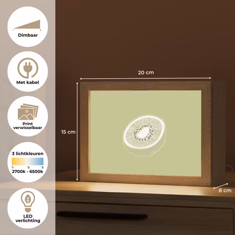Lightbox - Wandlamp - Kiwi - Lijntekening - Minimalistisch - Groen — 9
