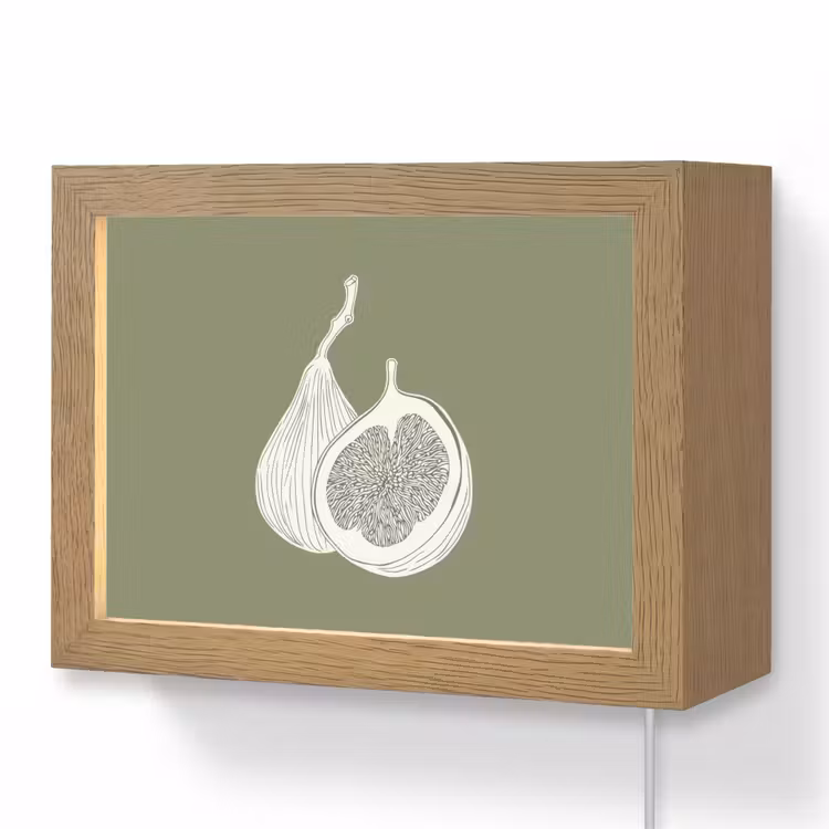 Lightbox - Wandlamp - Vijgen - Minimalistisch - Getekend - Mosgroen — 1