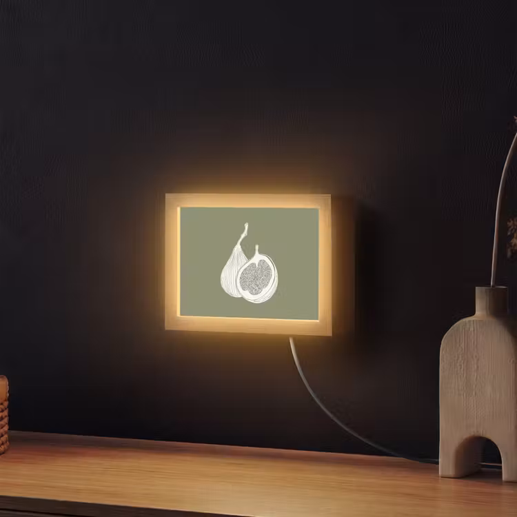 Lightbox - Wandlamp - Vijgen - Minimalistisch - Getekend - Mosgroen — 2