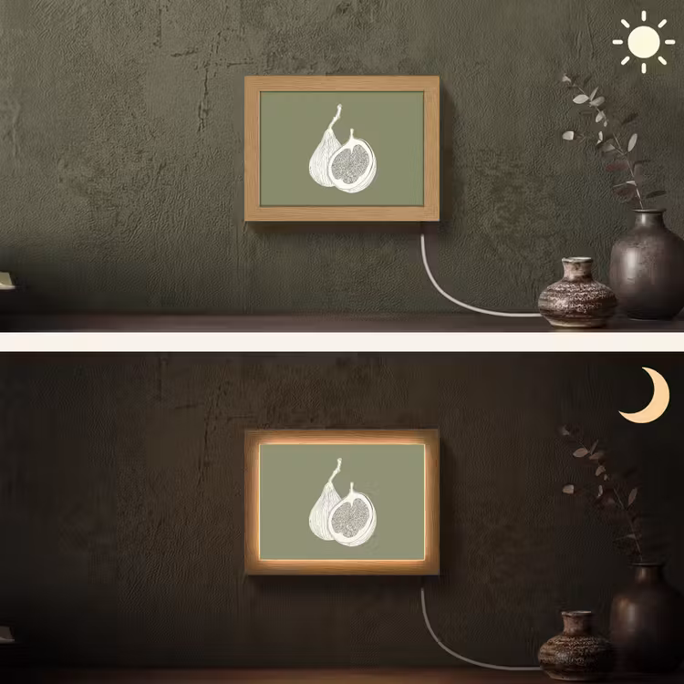 Lightbox - Wandlamp - Vijgen - Minimalistisch - Getekend - Mosgroen — 3