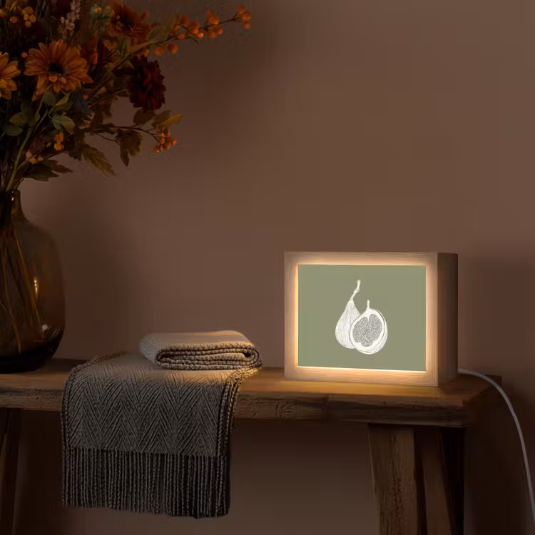 Lightbox - Wandlamp - Vijgen - Minimalistisch - Getekend - Mosgroen — 5
