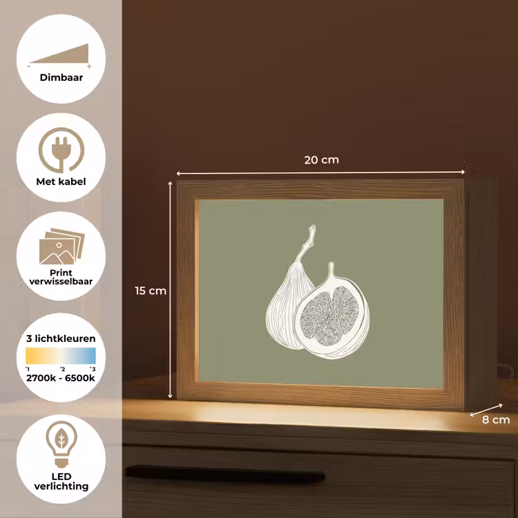 Lightbox - Wandlamp - Vijgen - Minimalistisch - Getekend - Mosgroen — 9