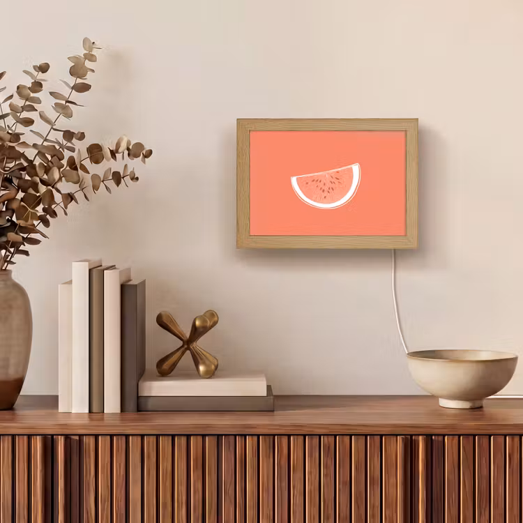 Lightbox - Wandlamp - Watermeloen - Lijnen - Koraalrood — 4