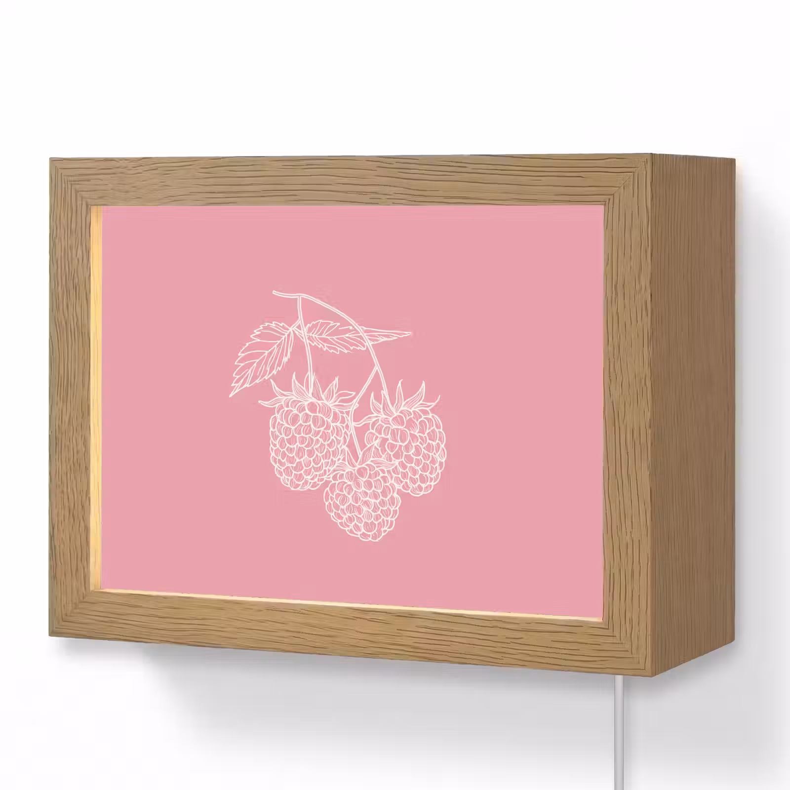 Lightbox - Wandlamp - Frambozen - Steel - Getekend - Roze — 1