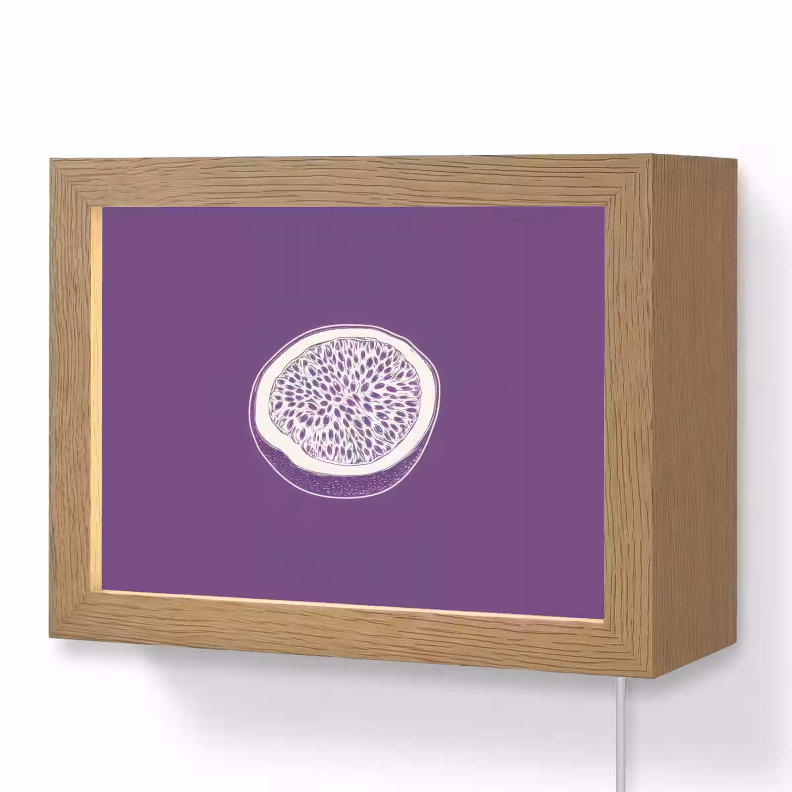 Lightbox - Wandlamp - Passievrucht - Zaadjes - Paars - Minimalistisch — 1