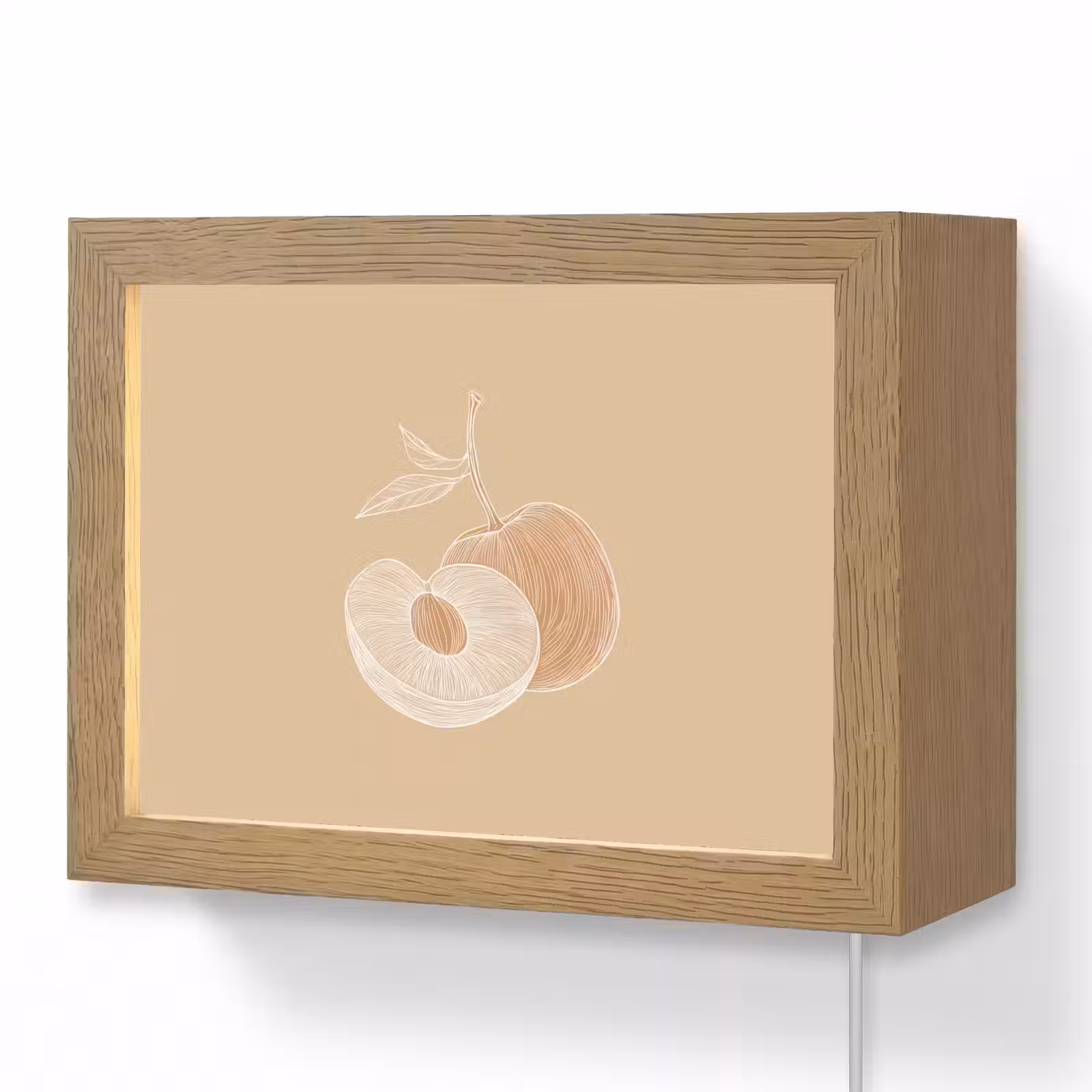 Lightbox - Wandlamp - Perzik - Lijntekening - Pit - Beige — 1