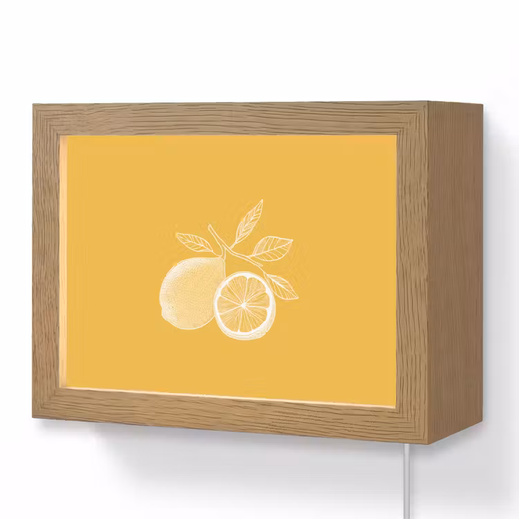 Lightbox - Wandlamp - Citroenen - Illustratie - Minimalistisch - Geel — 1