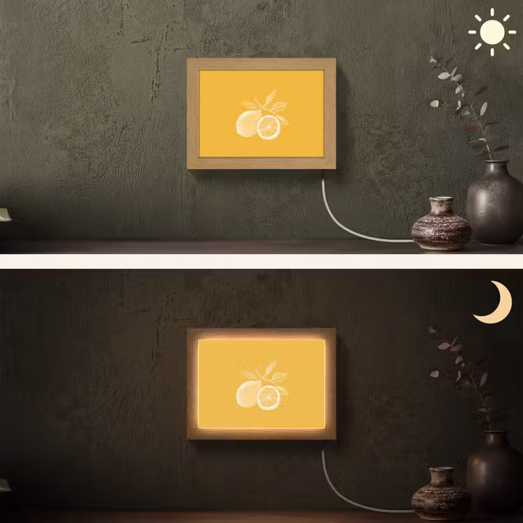 Lightbox - Wandlamp - Citroenen - Illustratie - Minimalistisch - Geel — 3