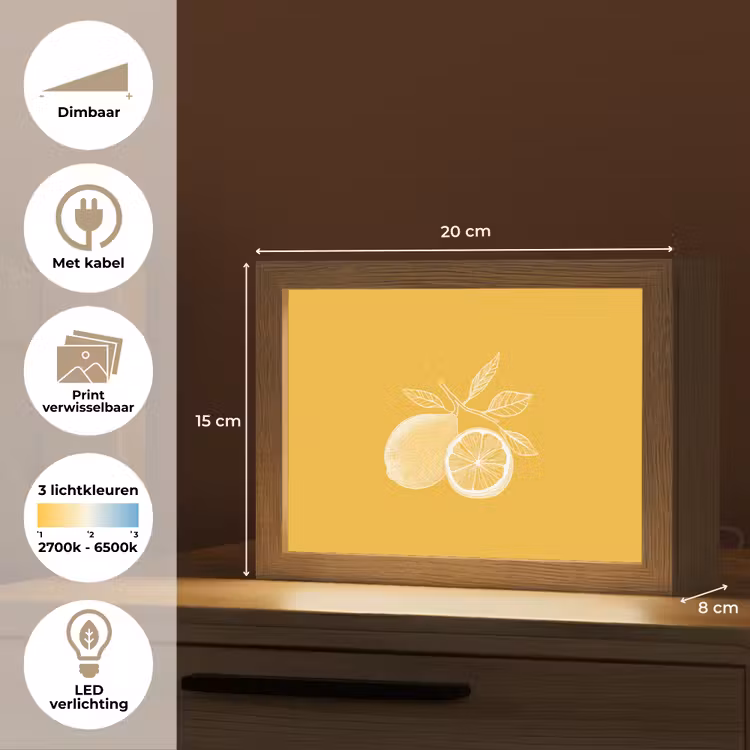 Lightbox - Wandlamp - Citroenen - Illustratie - Minimalistisch - Geel — 9