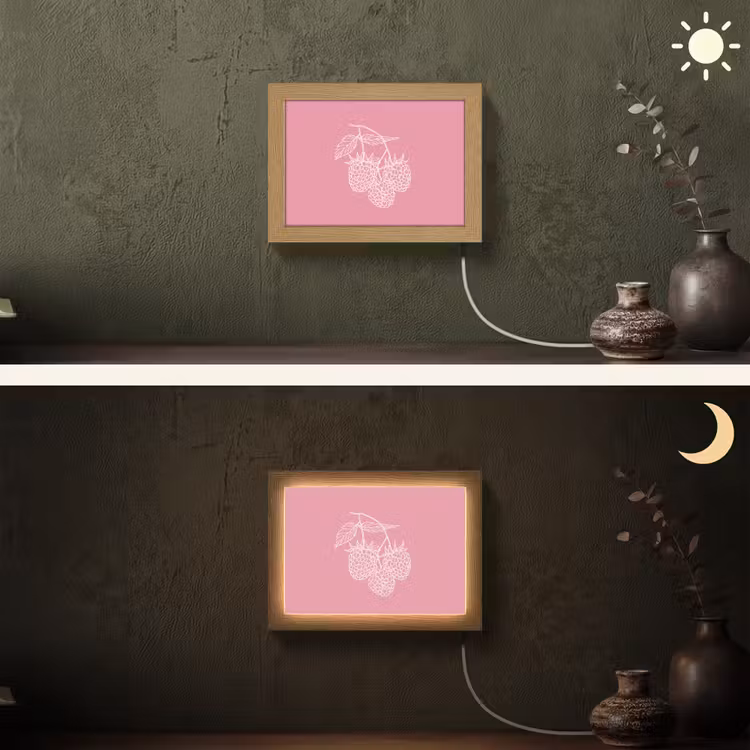 Lightbox - Wandlamp - Frambozen - Steel - Getekend - Roze — 3